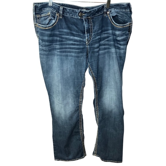 Silver Jeans Co. Denim - Silver Jeans Tuesday Bootcut Women Size 16 1/2 Blue Contrast Stitching